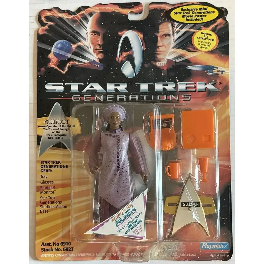 Vintage 1994 Playmates STAR TREK Generations Lot of 4 Action Figures NOS NIP